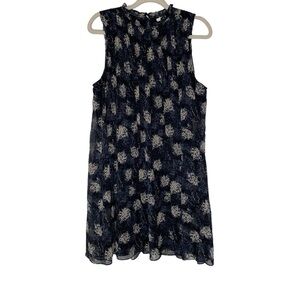Joie navy Baltic floral swing sleeveless dress.‎ Size L